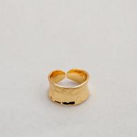 Anillo de dedo de latón, metal, chapado en oro real, ajustable & para mujer, libre de níquel, plomo & cadmio, tamaño:6-8, Vendido por UD