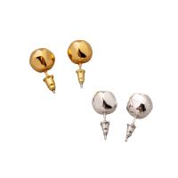 Brass Stud Earring Round plated fashion jewelry & for woman nickel lead & cadmium free 10mm Sold By Pair