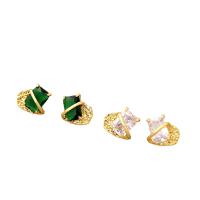 Cubic Zirconia Micro Pave Brass Earring, Heart, real gold plated, fashion jewelry & micro pave cubic zirconia & for woman, more colors for choice, nickel, lead & cadmium free, 20x13mm, Sold By Pair