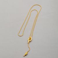 Brass Necklace, real gold plated, fashion jewelry & for woman, nickel, lead & cadmium free, Length:Approx 34.6 Inch, Sold By PC