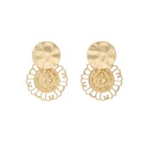 Zinc Alloy Stud Earring gold color plated & for woman Sold By Pair