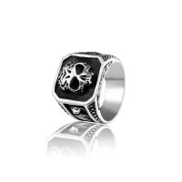 Partículas de acero anillo, Calavera, pulido, diverso tamaño para la opción & para hombre, color original, Vendido por UD