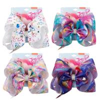 Grosgrain Ribbon Bowkont Hair Clip, Bowknot, printing, different color and pattern for choice & Girl, 203mm, Sold By PC