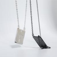 Edelstahl Schmuck Halskette, 304 Edelstahl, Rechteck, Modeschmuck & für Frau, keine, 17x22mm, Länge:70 cm, verkauft von PC