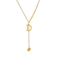 Zinek šperky náhrdelník, s 5cm extender řetězce, Písmeno D, módní šperky & pro ženy, více barev na výběr, Délka 40.2 cm, Prodáno By PC