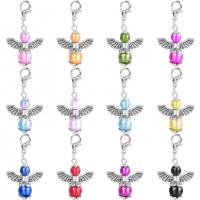 Bag Purse Charms Keyrings Keychains, Tibetan Style, with Copper Coated Plastic, Angel Wing, silver color plated, DIY, more colors for choice, nickel, lead & cadmium free, 34x22mm, Sold By PC