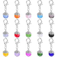Bag Purse Charms Keyrings Keychains, Tibetan Style, with Crystal, silver color plated, DIY, more colors for choice, nickel, lead & cadmium free, 28x9mm, Sold By PC