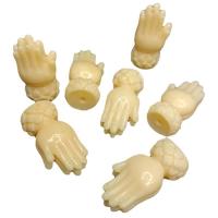 Resin Jewelry Beads, Hand, Carved, DIY, ivory, 17x35mm, Approx 200PCs/Bag, Sold By Bag