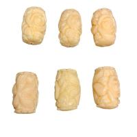 Resin Jewelry Beads, barrel, Carved, DIY, ivory, 20x30mm, Approx 100PCs/Bag, Sold By Bag