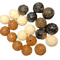 Resin Jewelry Beads Round Carved DIY 18mm Approx Sold By Bag