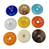 Resin Pendant, Donut, DIY & imitation ivory, more colors for choice, 35mm, Approx 100PCs/Bag, Sold By Bag