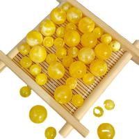 Acryl Schmuck Perlen, rund, Epoxidharzklebstoff, Nachahmung Bienenwachs & DIY & verschiedene Größen vorhanden, gelb, verkauft von Tasche