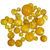 Acrylic Jewelry Beads, Round, epoxy gel, imitation beeswax & DIY & different size for choice, yellow, Sold By Bag