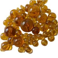 Acrylic Jewelry Beads Round epoxy gel DIY & imitation amber tan Sold By Bag