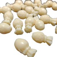 Grânulos de jóias de resina, esculpidas, DIY & imitação de marfim, amarelo marfim, 11x21mm, Aprox 500PCs/Bag, vendido por Bag