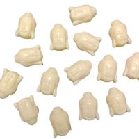 Harpiks smykker Perler, Resin, Carved, du kan DIY, hvid, 15x20mm, Ca. 500pc'er/Bag, Solgt af Bag