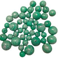 Harpiks smykker Perler, Resin, Runde, epoxy sticker, du kan DIY & efterligning rav & forskellig størrelse for valg, grøn, Solgt af Bag
