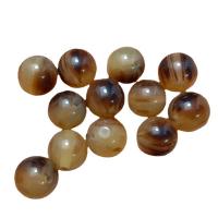 Harpiks smykker Perler, Resin, Runde, epoxy sticker, imiteret ox ben & du kan DIY & forskellig størrelse for valg, brun, Solgt af Bag