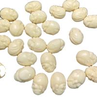 Resin Jewelry Beads, Carved, DIY, ivory, 13x20mm, Approx 200PCs/Bag, Sold By Bag