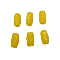 Abalorios de Resina, Cubo, Tallado, Bricolaje, amarillo, 10x20mm, aproximado 500PCs/Bolsa, Vendido por Bolsa