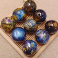 Resin Jewelry Beads, Round, epoxy gel, DIY & imitation amber & different size for choice, mixed colors, Sold By Bag