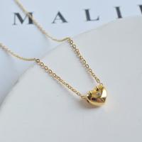 Titanium Steel Necklace Heart 18K gold plated for woman & with rhinestone Length 19.69 Inch Sold By PC