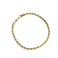 Titanium Steel Bracelet & Bangle, gold color plated, Unisex, golden, Length:7.1 Inch, Sold By PC