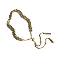 Bracelet d'acier titane, Placage de couleur d'or, pour femme, doré, Longueur 10.63 pouce, Vendu par PC
