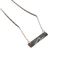Titanium Steel Necklace Rectangle 18K gold plated 2 pieces & Unisex Length 16.54 Inch Sold By PC