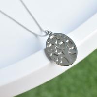 Titanium Steel Necklace, Tree, silver color plated, for woman, silver color, 31x20mm, Length:17.32 Inch, Sold By PC