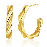 Латунь Стад Серьги, 18K позолоченный, ювелирные изделия моды & Женский, Золотой, не содержит никель, свинец, 3x24mm, продается Пара