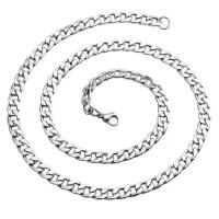 Titanium Steel Chain Necklace, polished, different length for choice & Unisex, original color, 9mm, Sold By PC