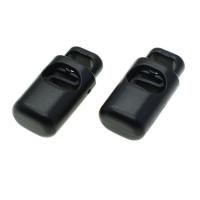 Kunststoff Feder Stopper-Schnalle, DIY, schwarz, 21.70x11x7.60mm, verkauft von PC