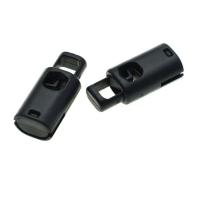 Kunststoff Feder Stopper-Schnalle, DIY, schwarz, 26.50x11.50x9mm, verkauft von PC