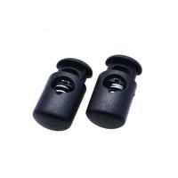 Kunststoff Feder Stopper-Schnalle, DIY, schwarz, 20.50x10x8mm, Bohrung:ca. 6x4mm, verkauft von PC