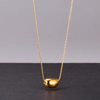 Collier de bijoux en acier inoxydable, acier inoxydable 316L, avec 5cm chaînes de rallonge, soja, bijoux de mode & pour femme, doré, 11x7mm, Longueur:40 cm, Vendu par PC