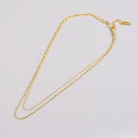 Mode-Multi-Layer-Halskette, 316 L Edelstahl, mit Verlängerungskettchen von 6cm, Doppelschicht & Modeschmuck & für Frau, goldfarben, Länge 36 cm, 40 cm, verkauft von PC