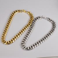 Stainless Steel Chain halskæde, 316L Stainless Steel, mode smykker & for kvinde, flere farver til valg, 15mm, Længde 45 cm, Solgt af PC