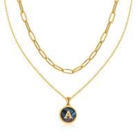 Multi слой ожерелье, титан, с Ракушка, плакирован золотом, Двойной слой & различные модели для выбора & Женский, золотой, 16mm, длина:Приблизительно 17.7 дюймовый, продается PC