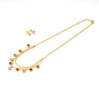 Titanium Steel Jewelry Set, fülbevaló & nyaklánc, arany színű aranyozott, mikro egyengetni cirkónia & a nő, arany, Hossz Kb 20 inch, Által értékesített PC