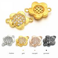 Cubic Zirconia Micro Pave Brass Connector, plated, micro pave cubic zirconia, more colors for choice, 12x9mm, 10PCs/Lot, Sold By Lot