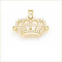 Cubic Zirconia Micro Pave Brass Connector Crown plated micro pave cubic zirconia Sold By PC