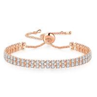 Cubic Zirconia Micro Pave Brass Bracelet plated micro pave cubic zirconia & for woman nickel lead & cadmium free Length Approx 10.2 Inch Sold By PC