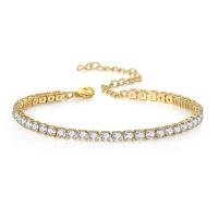 Cubic Zirconia Micro Pave Brass Bracelet, with 3.15inch extender chain, plated, micro pave cubic zirconia & for woman, more colors for choice, nickel, lead & cadmium free, Length:Approx 7.9 Inch, Sold By PC