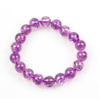 Quartz Bracelets, Amethyst, Round, Unisex & different size for choice, Sold By Strand