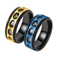 Палец кольцо из нержавеющей стали, Нержавеющая сталь 304, 12 Знаков Зодиака, вращающийся & разный размер для выбора & Мужский, Много цветов для выбора, 8mm, размер:6-12, продается PC