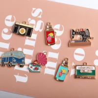 Tibetan Style Enamel Pendants, gold color plated, different styles for choice, multi-colored, 20PCs/Lot, Sold By Lot