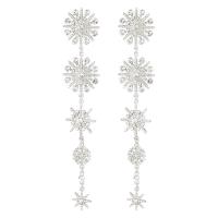 Rhinestone Earring Zinc Alloy platinum color plated for woman & with rhinestone Sold By Pair