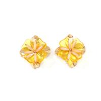 Tibetan Style Stud Earring, gold color plated, for woman, 41x45mm, Sold By Pair