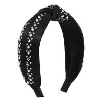 Hair Bands, Cloth, handmade, for woman & with rhinestone, more colors for choice, 155x125mm, Sold By PC